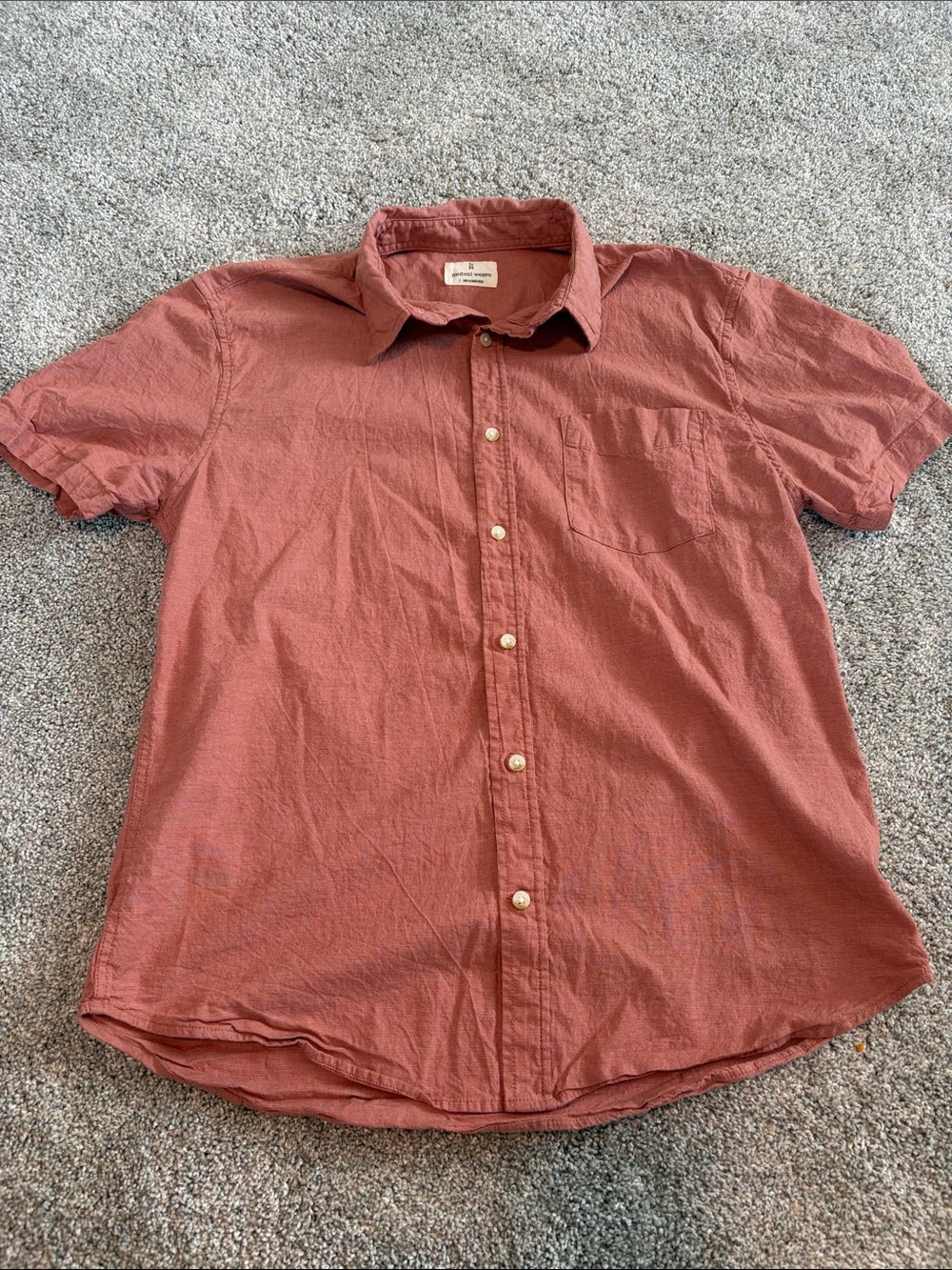 2 for $15 Men's Short-Sleeve Button-Up Shirt - Rust Colored